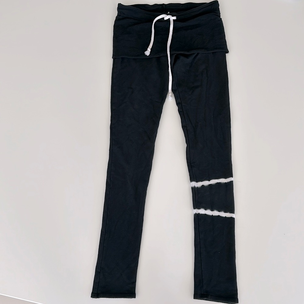Stylish Black Leggings with White Accents